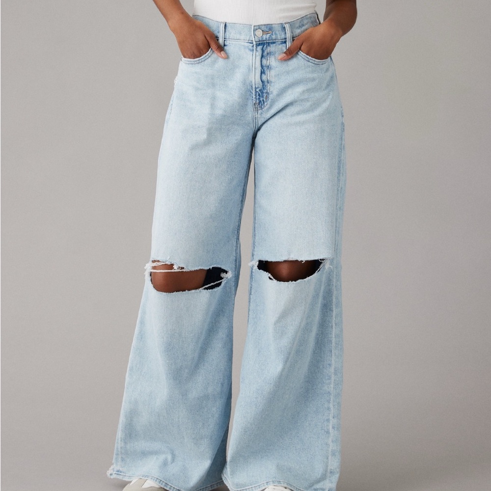 American Eagle Outfitters Blue Wide Leg Pants